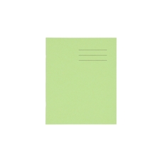 8x6.5" Exercise Book 32 Page, Top Half Plain/Bottom Half 8mm Ruled, Green - Pack of 100